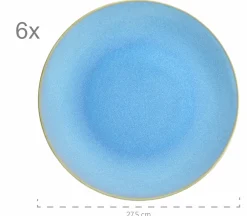 Geschirrsets|Die moderne Hausfrau Tafelservice, Keramik OSSIA Sand, Hellblau