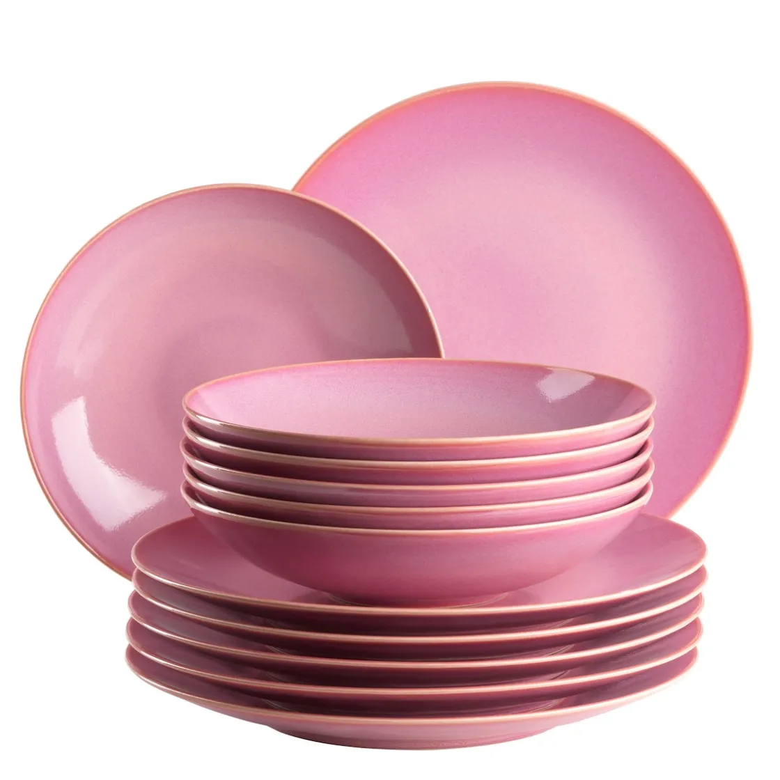 Geschirrsets|Die moderne Hausfrau Tafelservice, Keramik OSSIA Sand, Hellblau