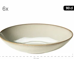 Geschirrsets|Die moderne Hausfrau Tafelservice, Keramik OSSIA Sand, Hellblau