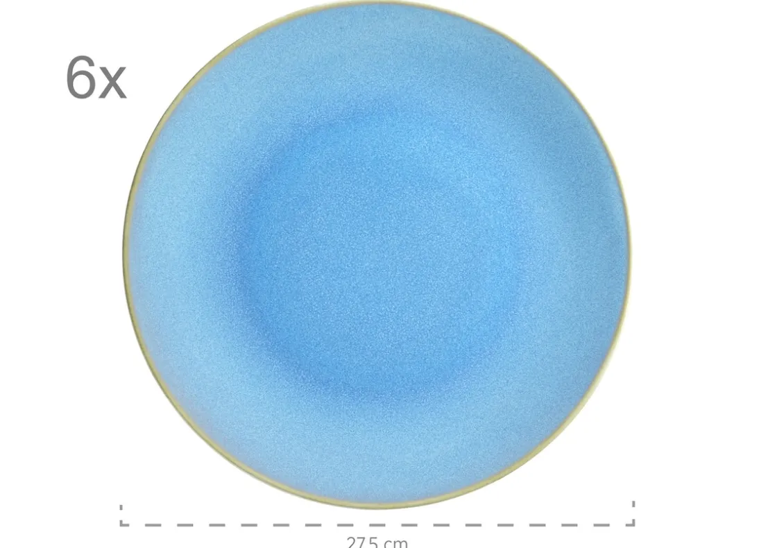 Geschirrsets|Die moderne Hausfrau Tafelservice, Keramik OSSIA Sand, Hellblau