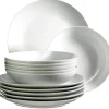 Geschirrsets|Die moderne Hausfrau Tafelservice, Porzellan BARCA 6 x Speiseteller, 6 x Suppenteller