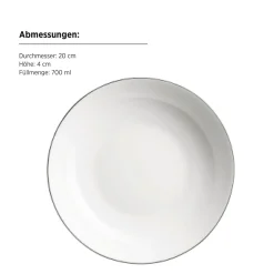 Geschirrsets|Die moderne Hausfrau Tafelservice, Porzellan Felise Weiß / Schwarz