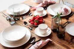 Geschirrsets|Die moderne Hausfrau Tafelservice, Porzellan Felise Weiß / Schwarz