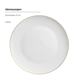 Geschirrsets|Die moderne Hausfrau Tafelservice, Porzellan Felise Weiß / Gold