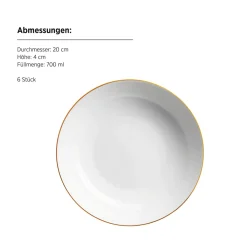 Geschirrsets|Die moderne Hausfrau Tafelservice, Porzellan Felise Weiß / Gold