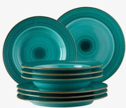 Geschirrsets|Die moderne Hausfrau Tafelservice, Porzellan Prospero Blau