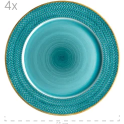 Geschirrsets|Die moderne Hausfrau Tafelservice, Porzellan Prospero Blau