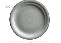 Geschirrsets|Die moderne Hausfrau Tafelservice, Steingut Lumaca Rauchblau