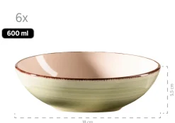 Geschirrsets|Die moderne Hausfrau Tafelservice, Steingut Lumaca Olivgrün