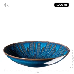 Geschirrsets|Die moderne Hausfrau Tafelservice, Steinzeug Aquamarine