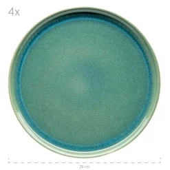 Geschirrsets|Die moderne Hausfrau Tafelservice, Steinzeug Elina Uno Grün