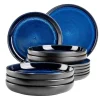 Geschirrsets|Die moderne Hausfrau Tafelservice, Steinzeug NIARA Schwarz / Blau