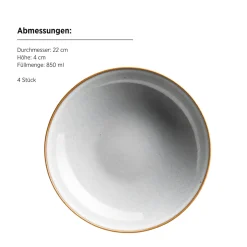 Geschirrsets|Die moderne Hausfrau Tafelservice, Steinzeug Smoky's Weiß