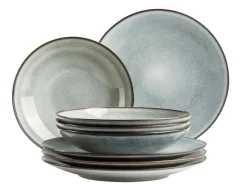 Geschirrsets|Die moderne Hausfrau Tafelservice, Steinzeug Smoky's Grün