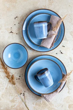 Geschirrsets|Die moderne Hausfrau Tafelservice, Steinzeug Smoky's Blau