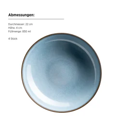 Die moderne Hausfrau Tafelservice, Steinzeug Smoky's Blau
