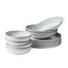 Geschirrsets|Die moderne Hausfrau Tafelservice, Steinzeug TIEFER SEE Grau / Weiß
