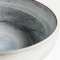 Geschirrsets|Die moderne Hausfrau Tafelservice, Steinzeug TIEFER SEE Grau / Weiß