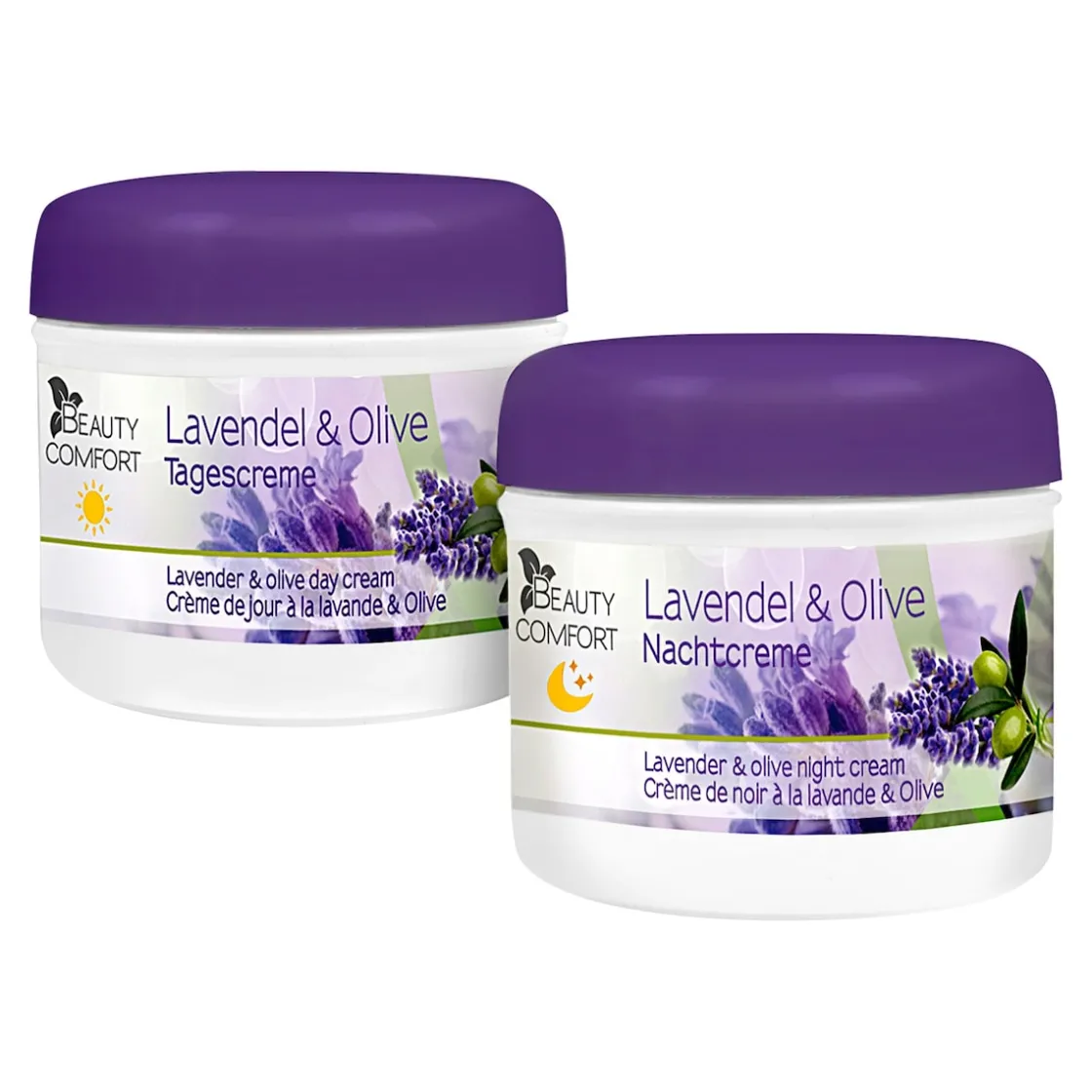 Hautpflege ·Gesicht- & Anti-Falten-Cremes|Lavendel-Liebhaber|Die moderne Hausfrau Tages- und Nachtcreme "Lavendel", 2 Stück je 125 ml