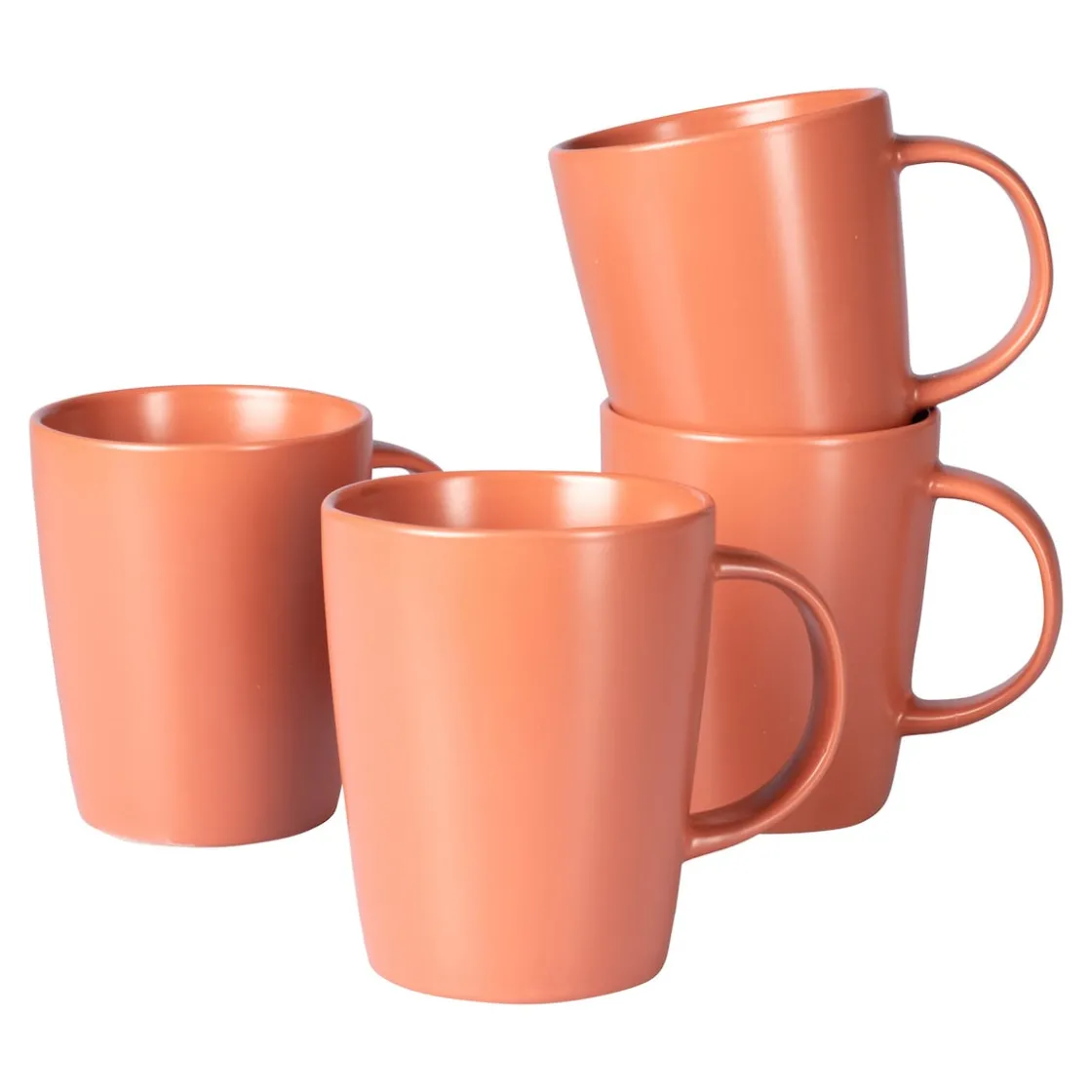 Tassen|Die moderne Hausfrau Tassen „Basic“, 4 Stück je 400 ml apricot