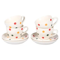 Tassen|Die moderne Hausfrau Tassen-Set „Kunterbunt“ mit Untertassen, 8-teilig, je 200 ml