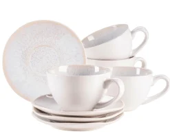 Tassen|Die moderne Hausfrau Tassen-Set, Steinzeug Frozen Weiß
