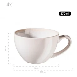 Tassen|Die moderne Hausfrau Tassen-Set, Steinzeug Frozen Weiß