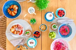 Die moderne Hausfrau Tassen-Set, Steinzeug Frozen Weiß