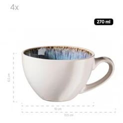 Tassen|Die moderne Hausfrau Tassen-Set, Steinzeug Frozen Blau