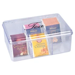 Lebensmittelbehälter|Die moderne Hausfrau Teebox, transparent mit 6 Fächern