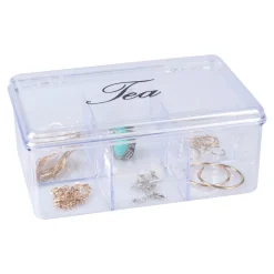 Lebensmittelbehälter|Die moderne Hausfrau Teebox, transparent mit 6 Fächern