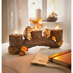 Herbstdekoration|Leuchtdekoration·Kerzen & Teelichter|Die moderne Hausfrau ﻿Teelichthalter „Igel-Freunde“