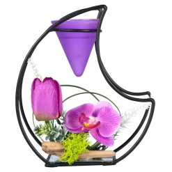 Leuchtdekoration·Kerzen & Teelichter|Frühlingsdekoration|Die moderne Hausfrau Teelichthalter „Violet Spring“