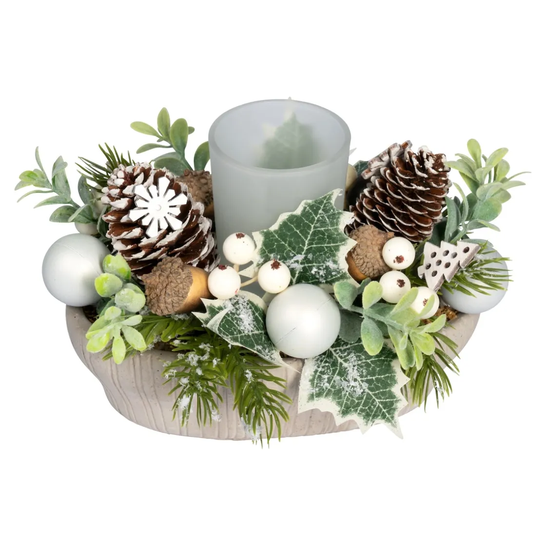 Weihnachtsdekoration·Weihnachtsbeleuchtung|Weihnachtsdekoration·Weihnachtskerzen|Die moderne Hausfrau Teelichthalter „White Christmas“