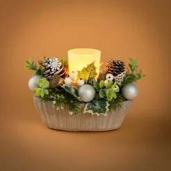 Weihnachtsdekoration·Weihnachtsbeleuchtung|Weihnachtsdekoration·Weihnachtskerzen|Die moderne Hausfrau Teelichthalter „White Christmas“