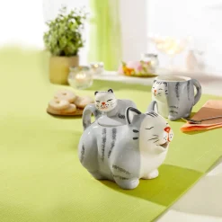 Tassen|Die moderne Hausfrau Teetasse „Katze“, 200 ml grau