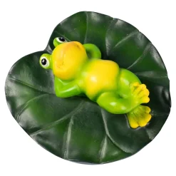 Gartendekoration ·Gartenfiguren|Gartenfiguren|Die moderne Hausfrau Teichfrosch Lucki