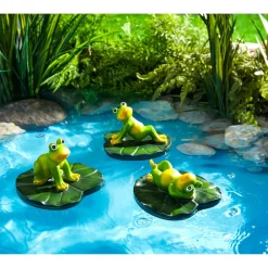 Gartendekoration ·Gartenfiguren|Gartenfiguren|Die moderne Hausfrau Teichfrosch Lucki