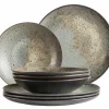 Geschirrsets|Die moderne Hausfrau Teller Set, Steinzeug Carellia Grau