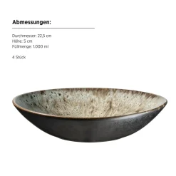 Geschirrsets|Die moderne Hausfrau Teller Set, Steinzeug Carellia Grau