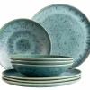 Geschirrsets|Die moderne Hausfrau Teller Set, Steinzeug Carellia Blau