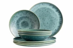 Geschirrsets|Die moderne Hausfrau Teller Set, Steinzeug Carellia Blau