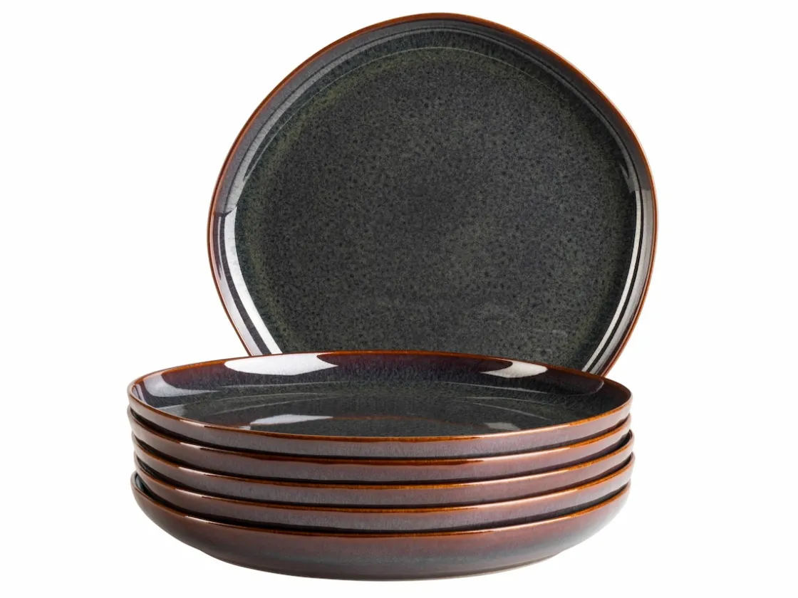 Geschirrsets|Die moderne Hausfrau Teller Set, Steinzeug Cordelia Braun
