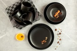 Geschirrsets|Die moderne Hausfrau Teller Set, Steinzeug Essential