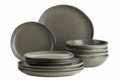 Geschirrsets|Die moderne Hausfrau Tellerset, Keramik Marlena 6 x Speiseteller, 6 x Suppenteller