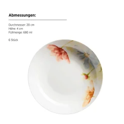 Geschirrsets|Die moderne Hausfrau Tellerset, Porzellan Amapola