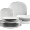 Geschirrsets|Die moderne Hausfrau Tellerset, Porzellan Fadilla 6 x Speiseteller, 6 x Suppenteller, 6 x Dessertteller