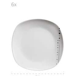 Geschirrsets|Die moderne Hausfrau Tellerset, Porzellan Fadilla 6 x Speiseteller, 6 x Suppenteller, 6 x Dessertteller