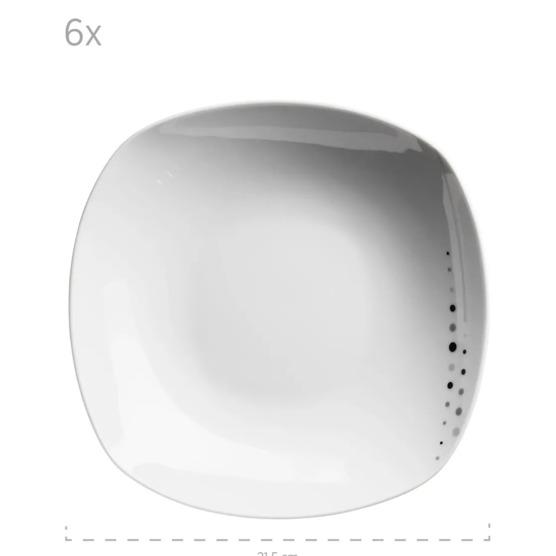Geschirrsets|Die moderne Hausfrau Tellerset, Porzellan Fadilla 6 x Speiseteller, 6 x Suppenteller, 6 x Dessertteller