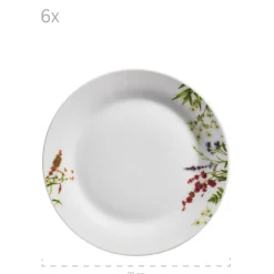 Geschirrsets|Die moderne Hausfrau Tellerset, Porzellan Herbal Garden 6 x Speiseteller, 6 x Suppenteller, 6 x Dessertteller